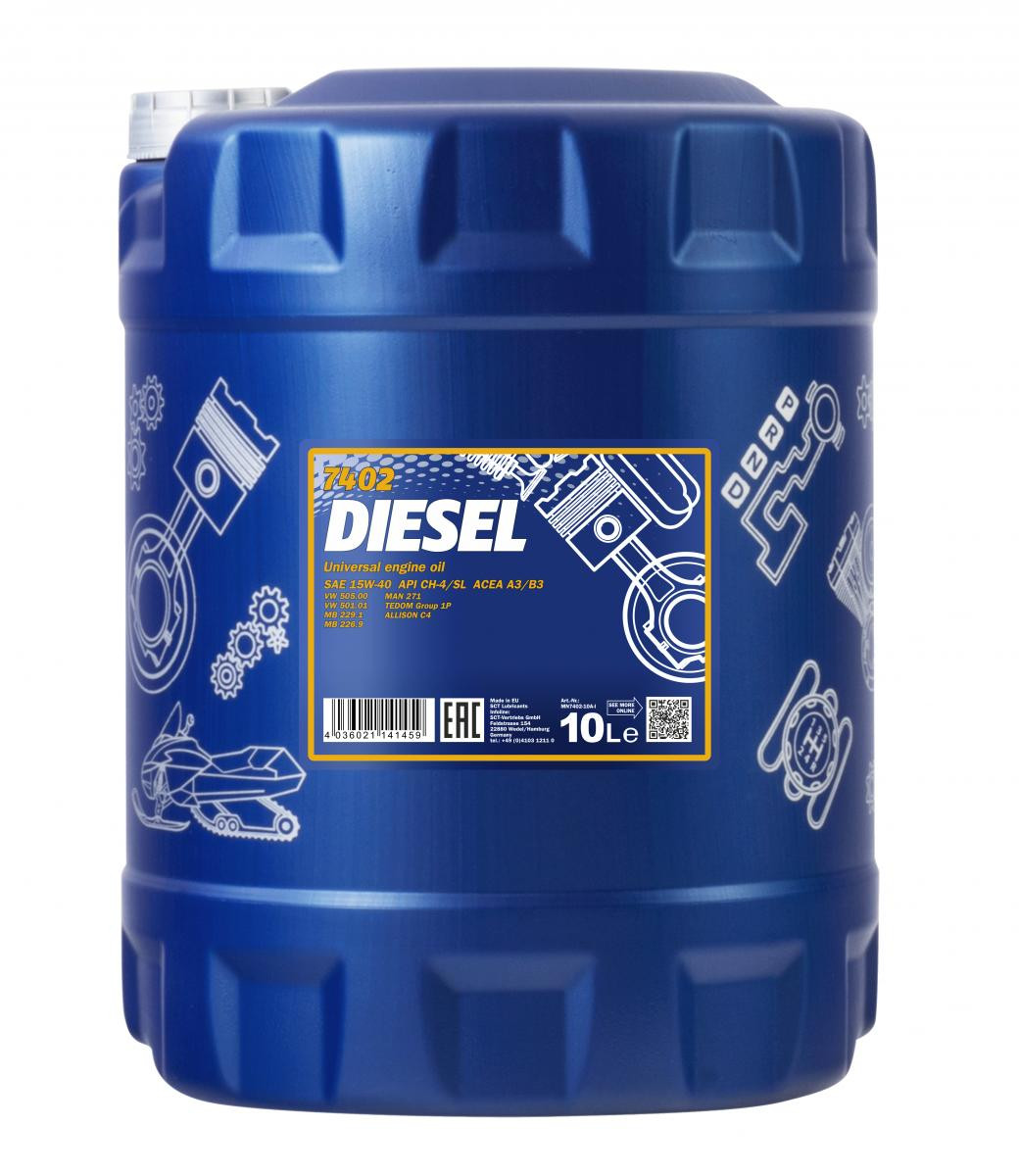 Mannol 7402 Diesel 15W-40 mineralisches Motoröl 10l Kanister