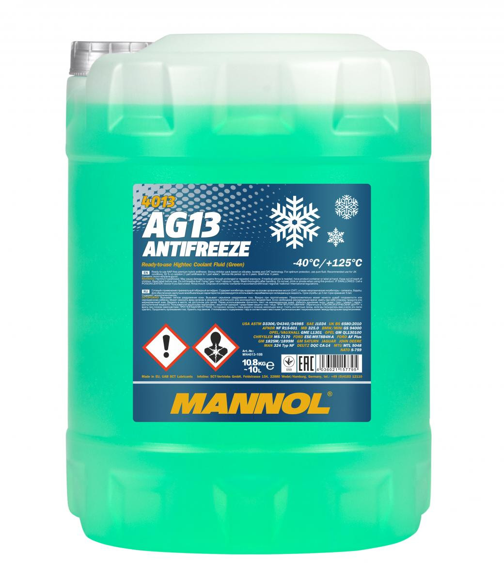 Mannol 4013 AG13 Kühlerfrostschutz Fertigmischung -40° 10l Kanister