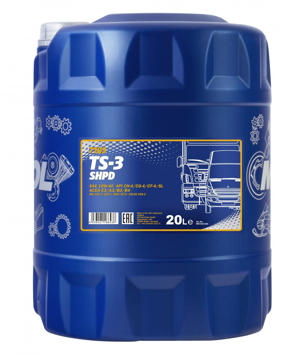 Mannol 7103 TS-3 SHPD Mineral 10W-40 LKW Motoröl 20l Kanister