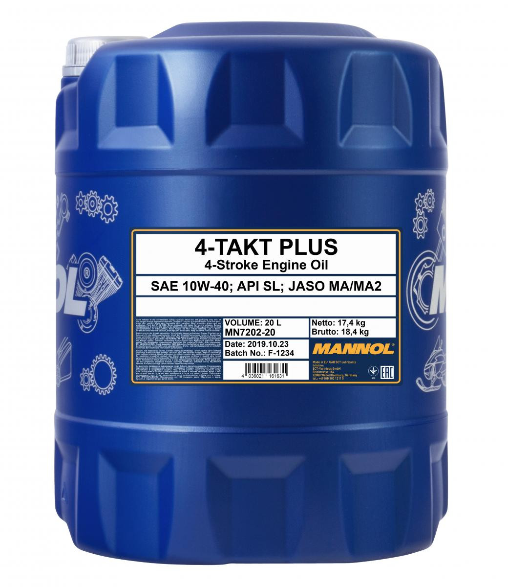 Mannol 7202 4-Takt Plus 10W-40 Motoröl 20l Kanister