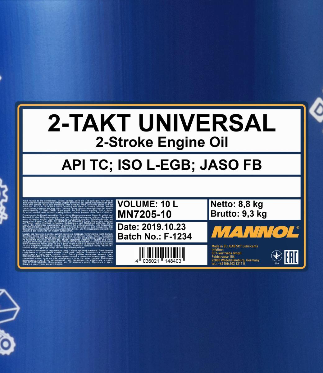 Mannol 7205 2-Takt Universal mineralisches Motoröl 10l Kanister