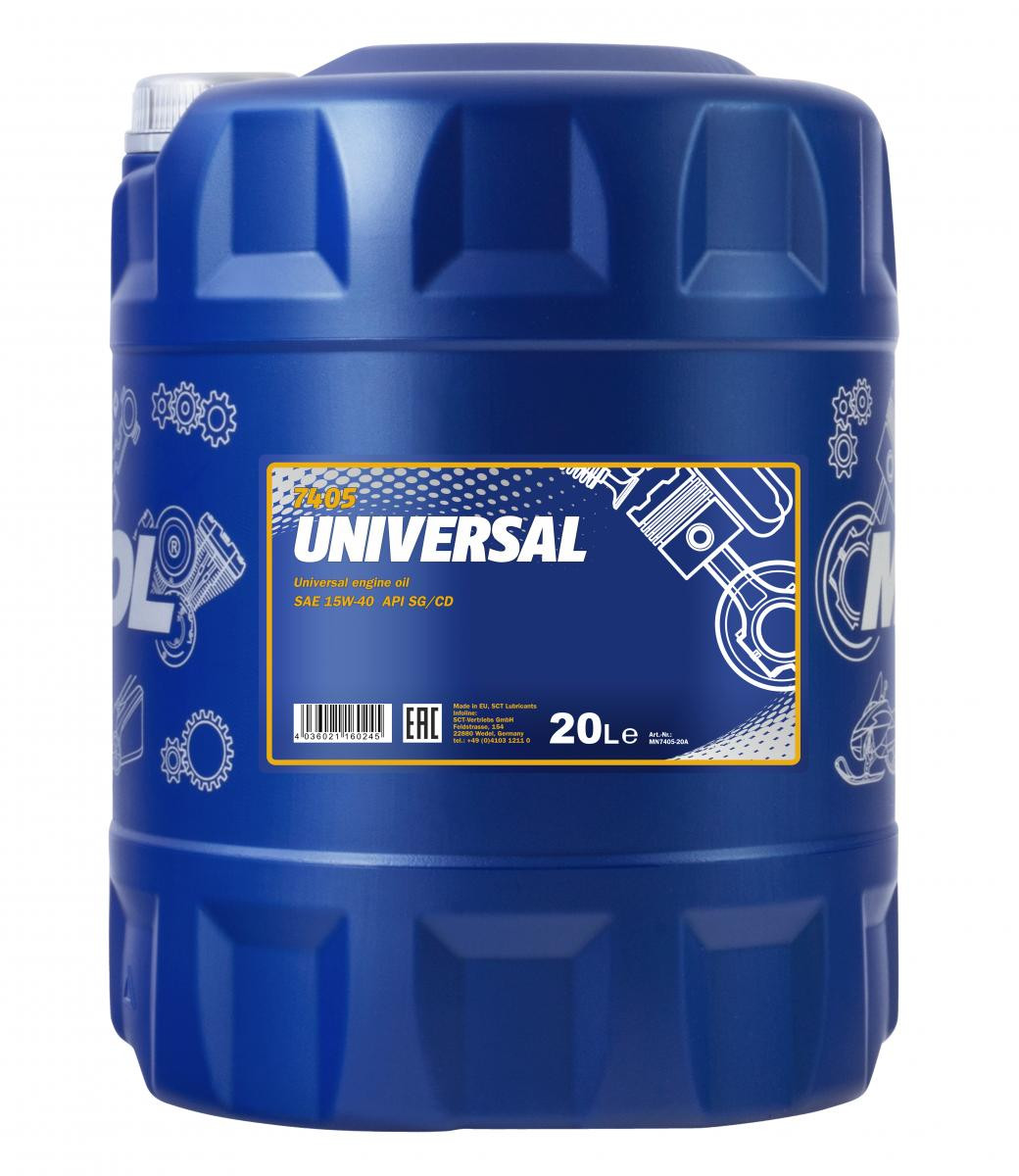 Mannol 7405 Universal 15W-40 mineralisches Motoröl 20l Kanister