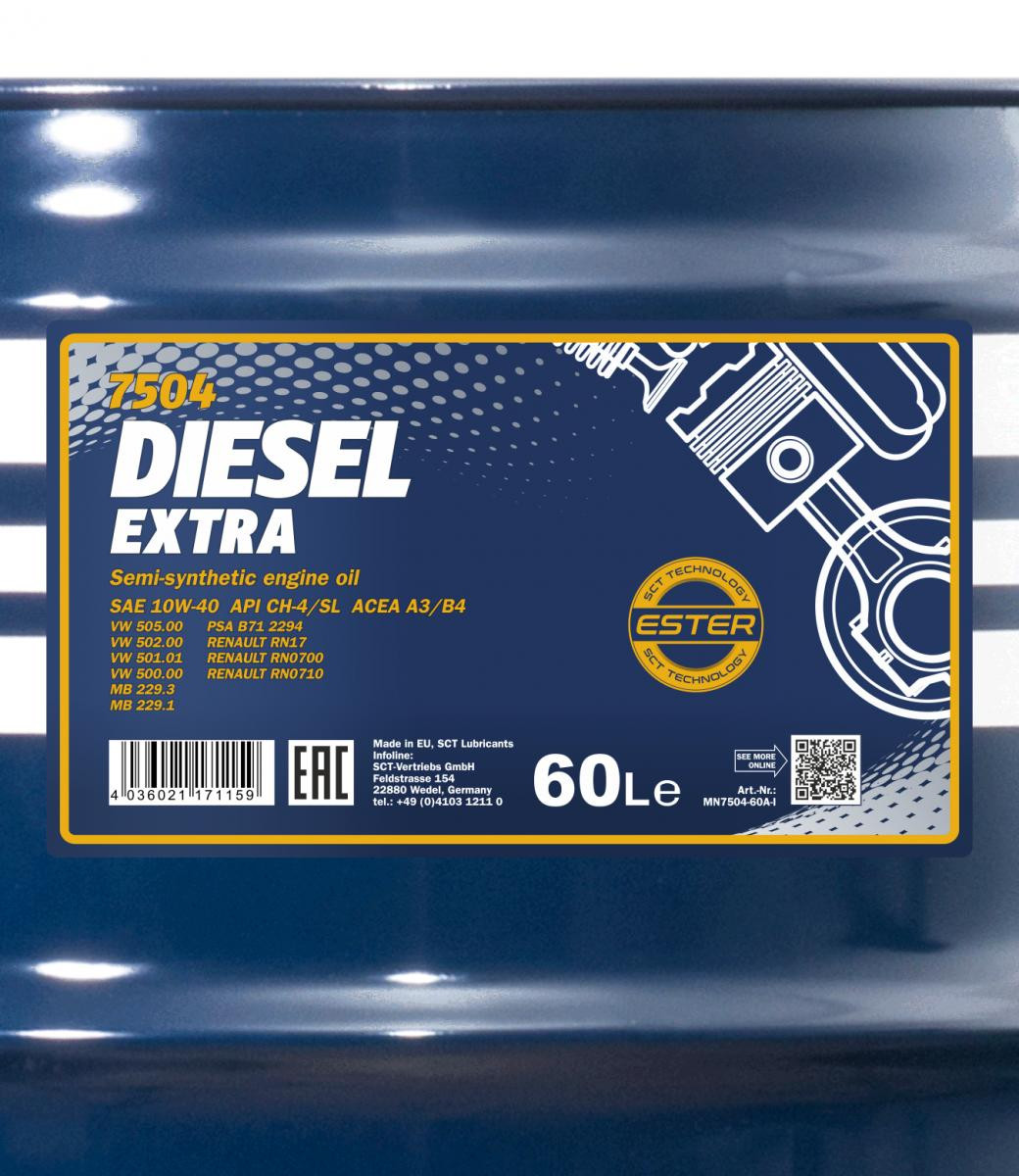 MANNOL Diesel Extra 10W40 Motoröl 60Liter Fass SAE 10W40 PKW Motoröle Mannol Öl Marken