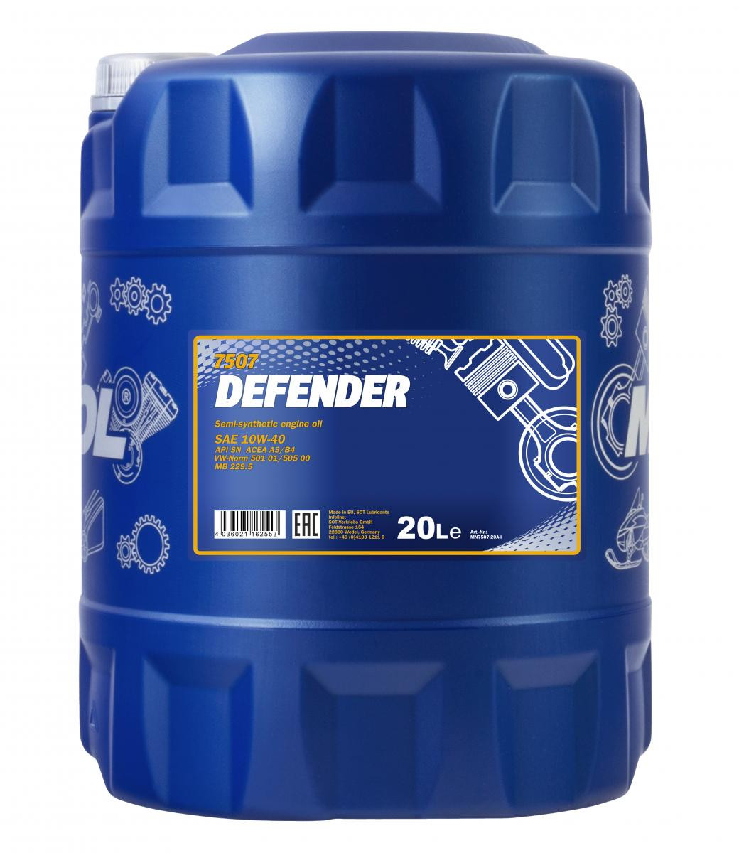 Mannol 7507 Defender 10W-40 teilsynthetisches Motoröl 20l Kanister