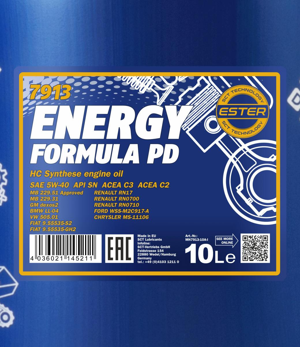 Mannol 7913 Energy Formula PD 5W-40 synthetisches Motoröl 10l Kanister