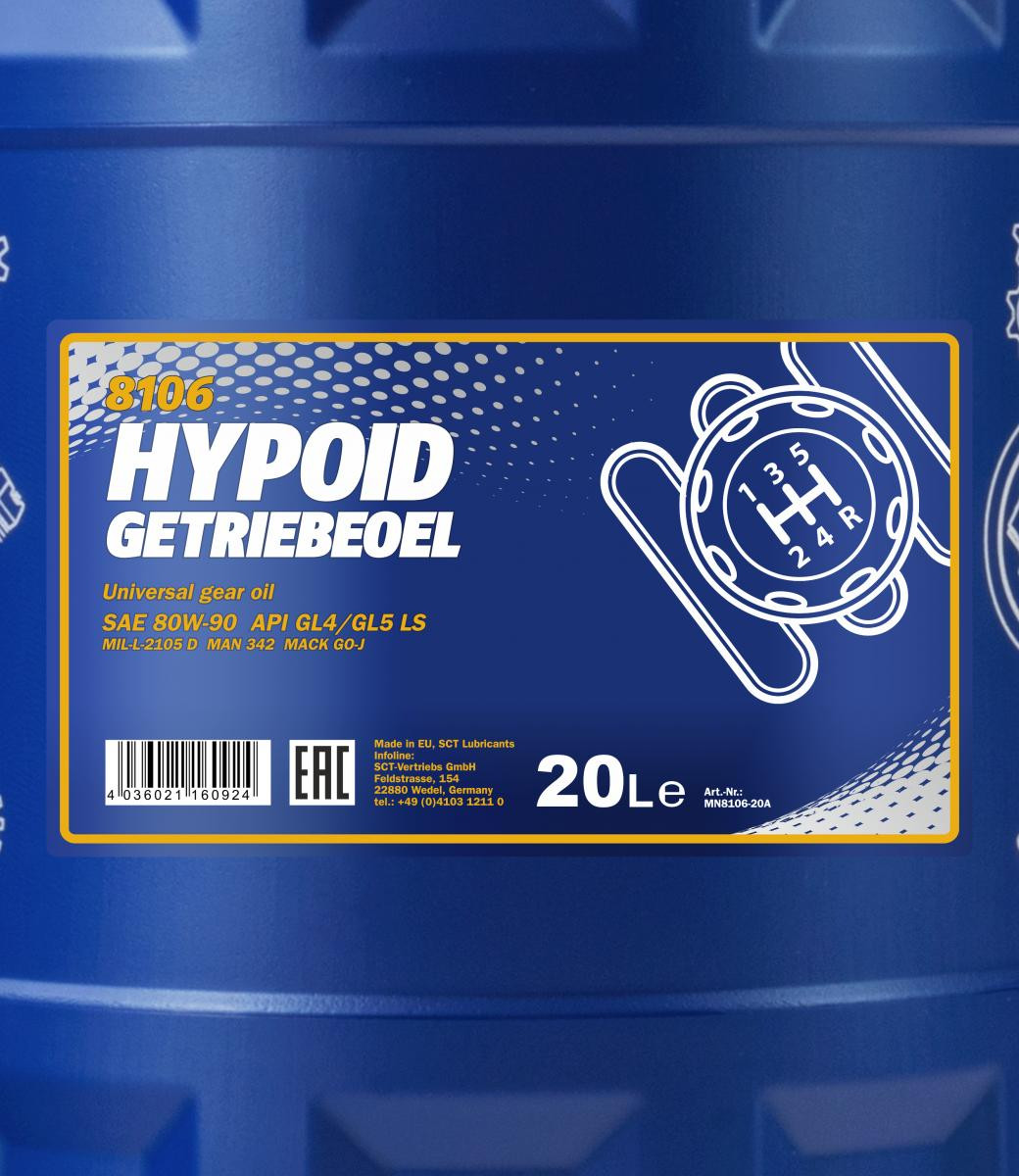 Mannol 8106 Hypoid 80W-90 Getriebeöl 20l Kanister