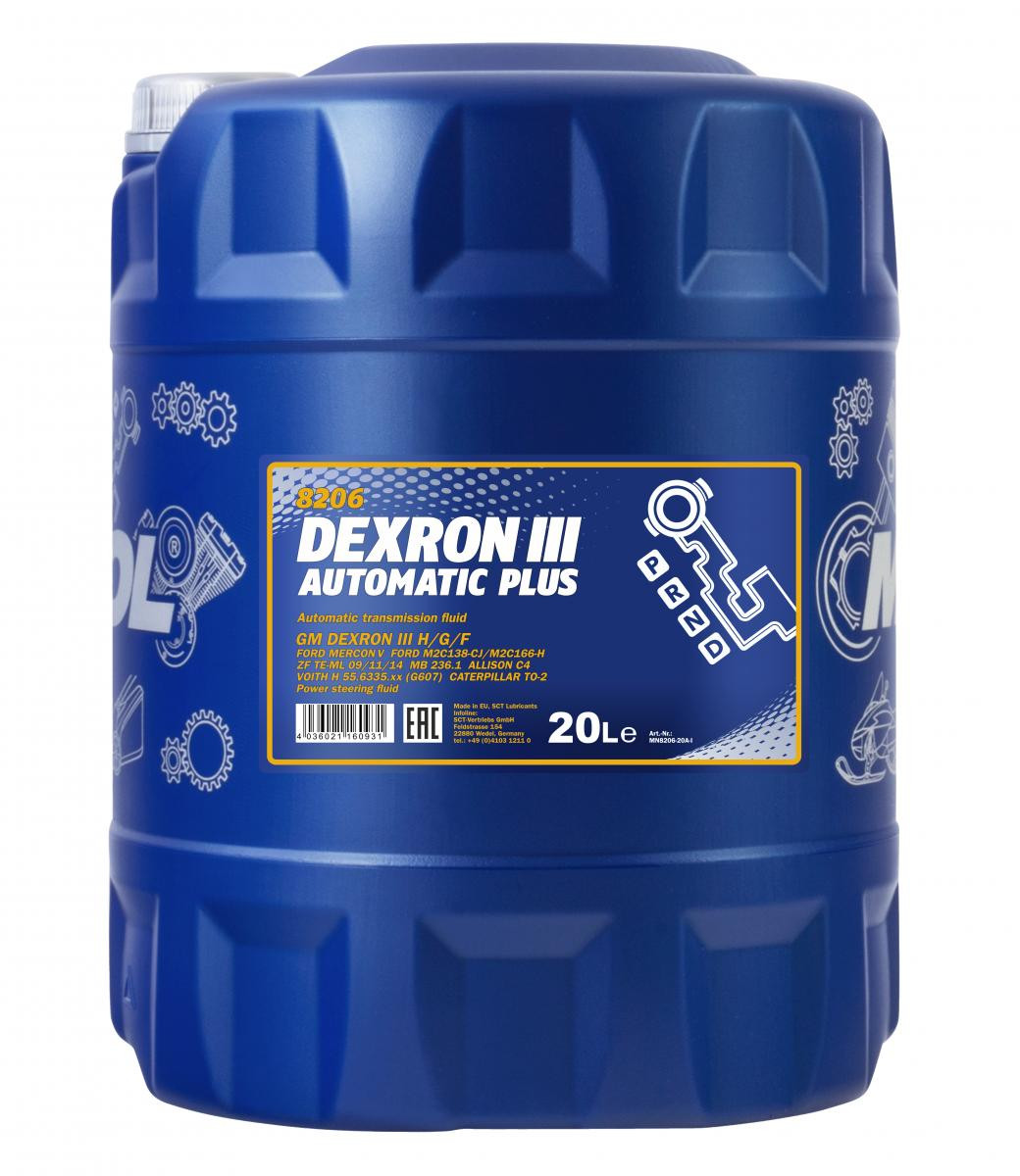 Mannol 8206 ATF Dexron III Plus Automatikgetriebeöl 20l Kanister