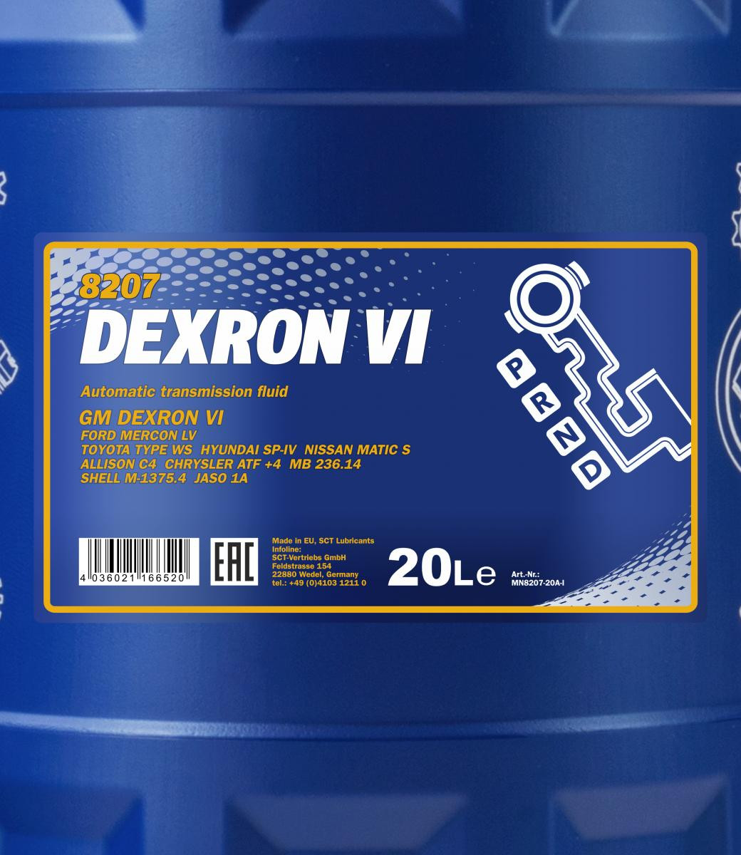Mannol 8207 ATF Dexron VI Automatikgetriebeöl 20l Kanister