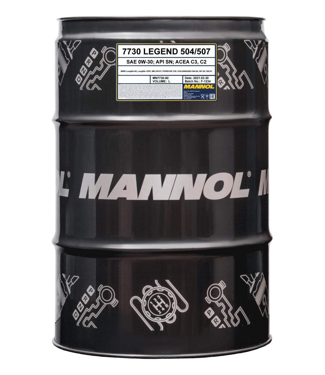 Mannol 7730 Legend 504/507 0W-30 Motoröl 60l Fass