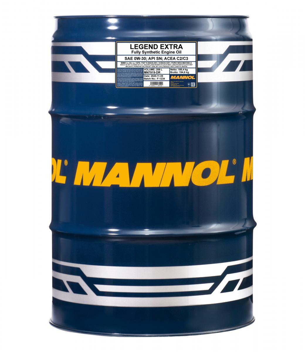 Mannol 7919 Legend Extra 0W-30 synthetisches Motoröl 208l Fass