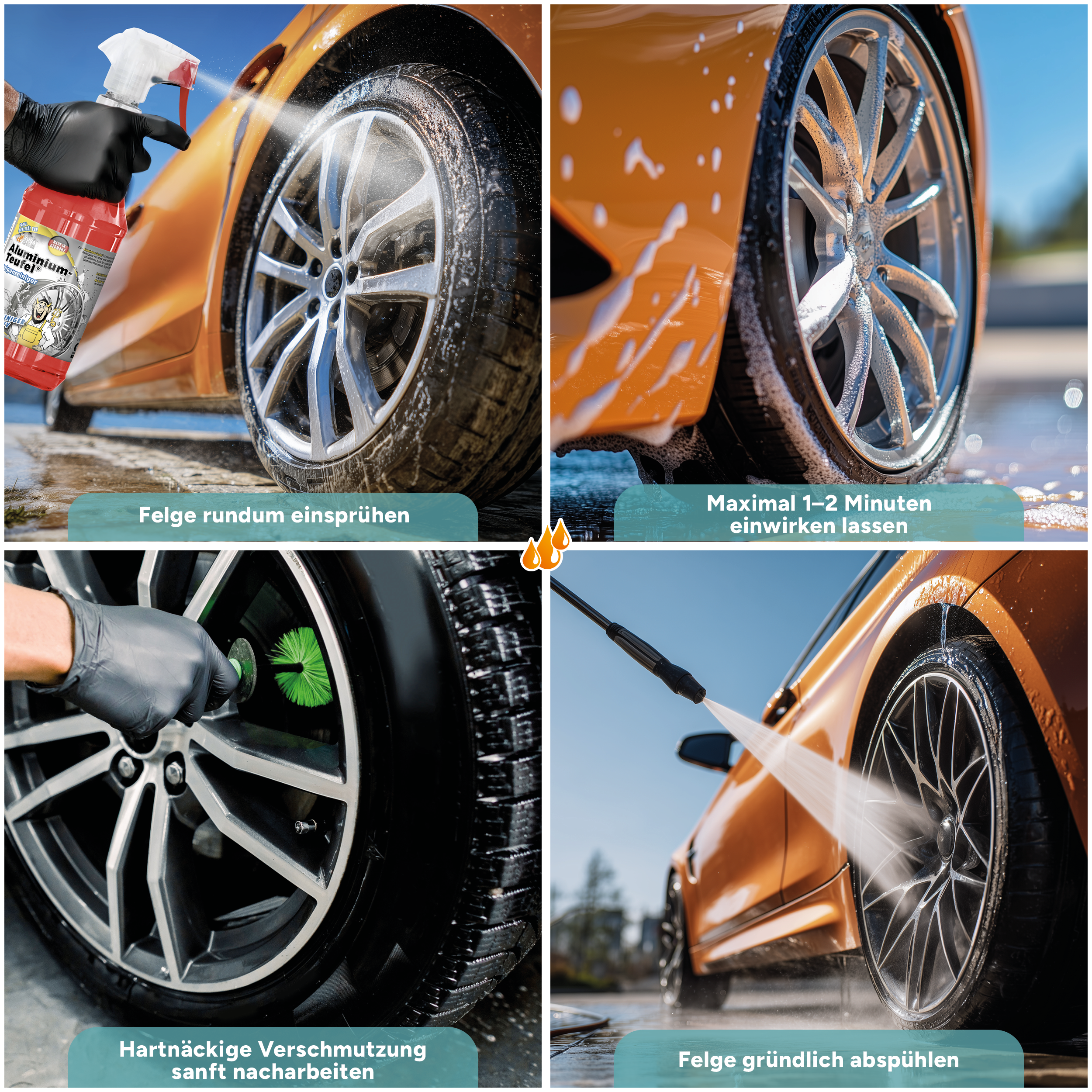 Tuga Chemie - Aluminium-Teufel (extrem kraftvoller Felgenreiniger) 1L Spraydose