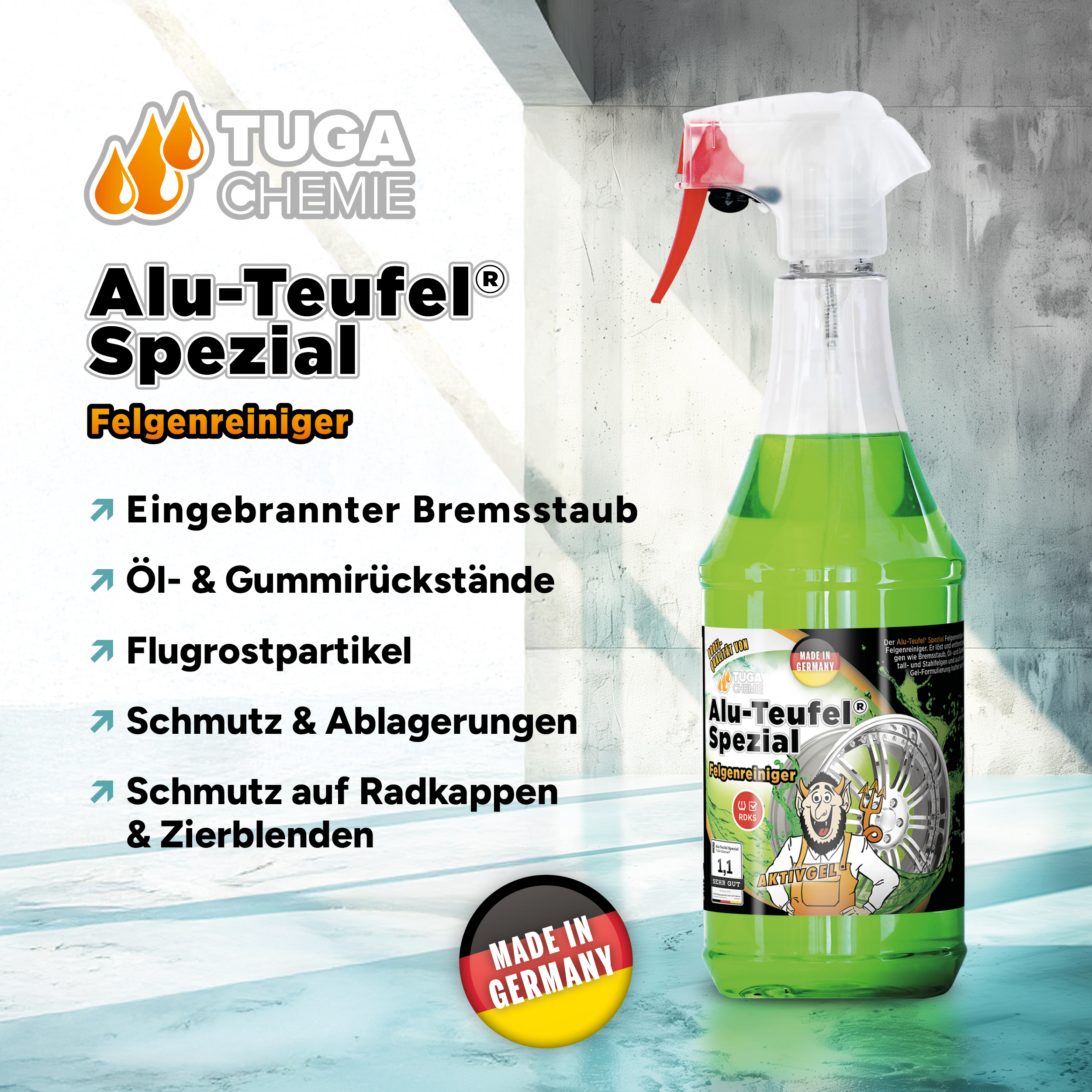 Tuga Chemie - Alu-Teufel Spezial Felgenreiniger 1L Spraydose