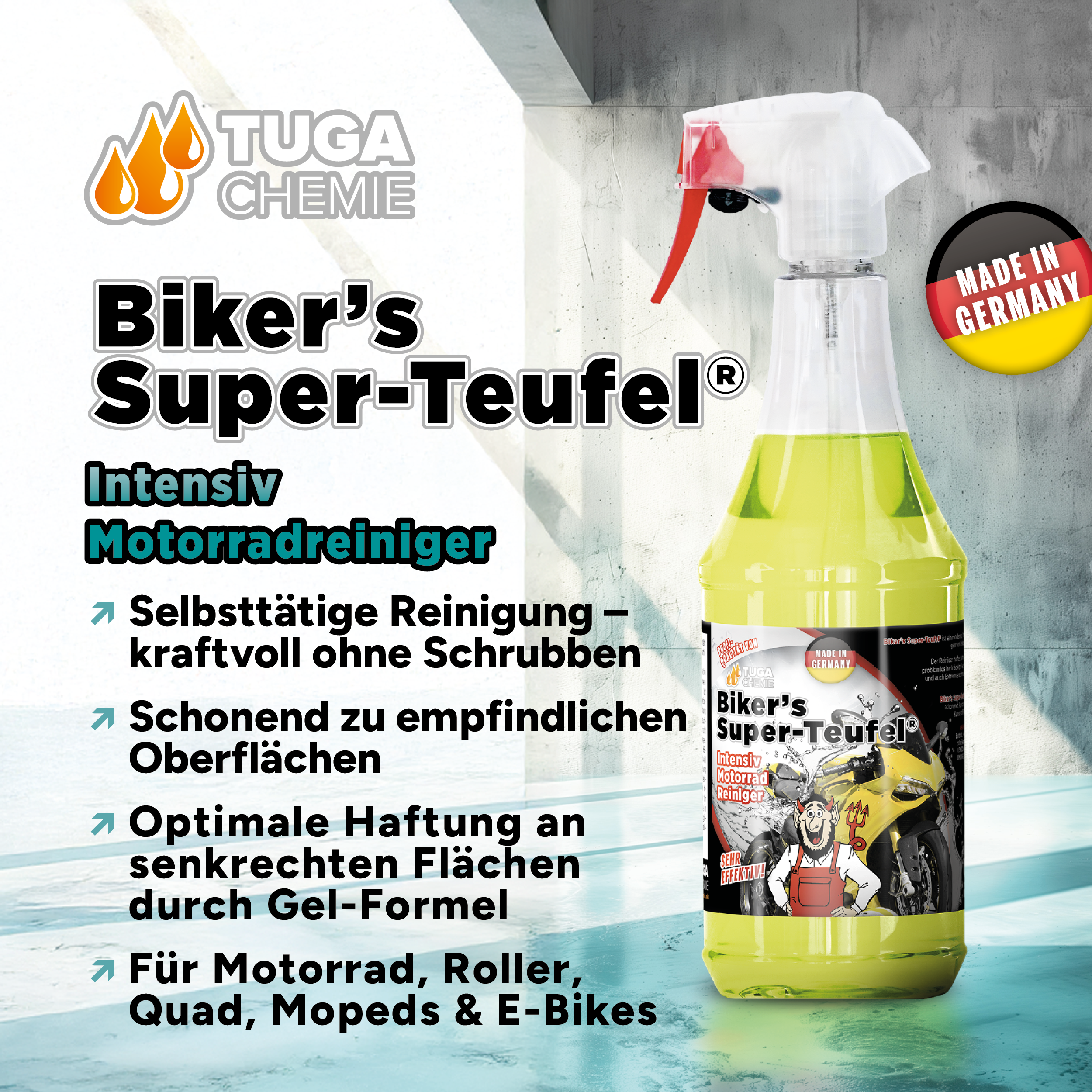 Tuga Chemie - Biker's Super-Teufel Motorrad Reiniger 1L Spraydose