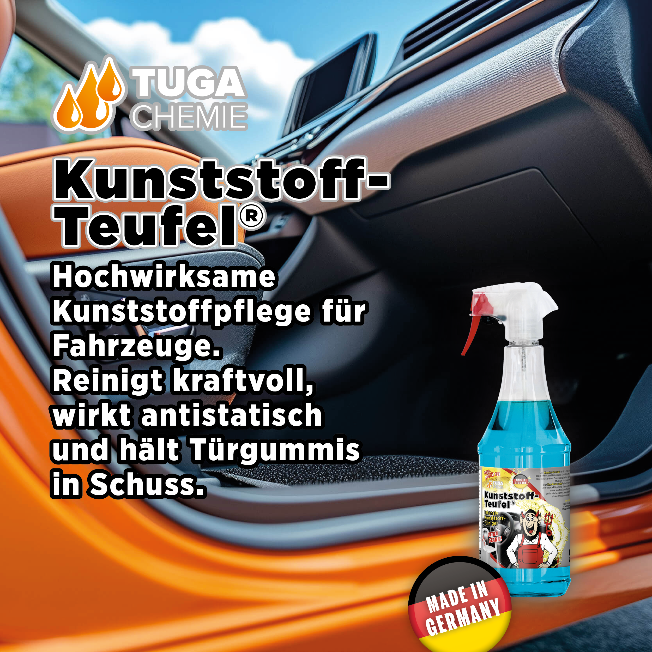 Tuga Chemie - Kunststoff-Teufel (Entfernt (fast) alles auf Kunststoff) 1L Spraydose
