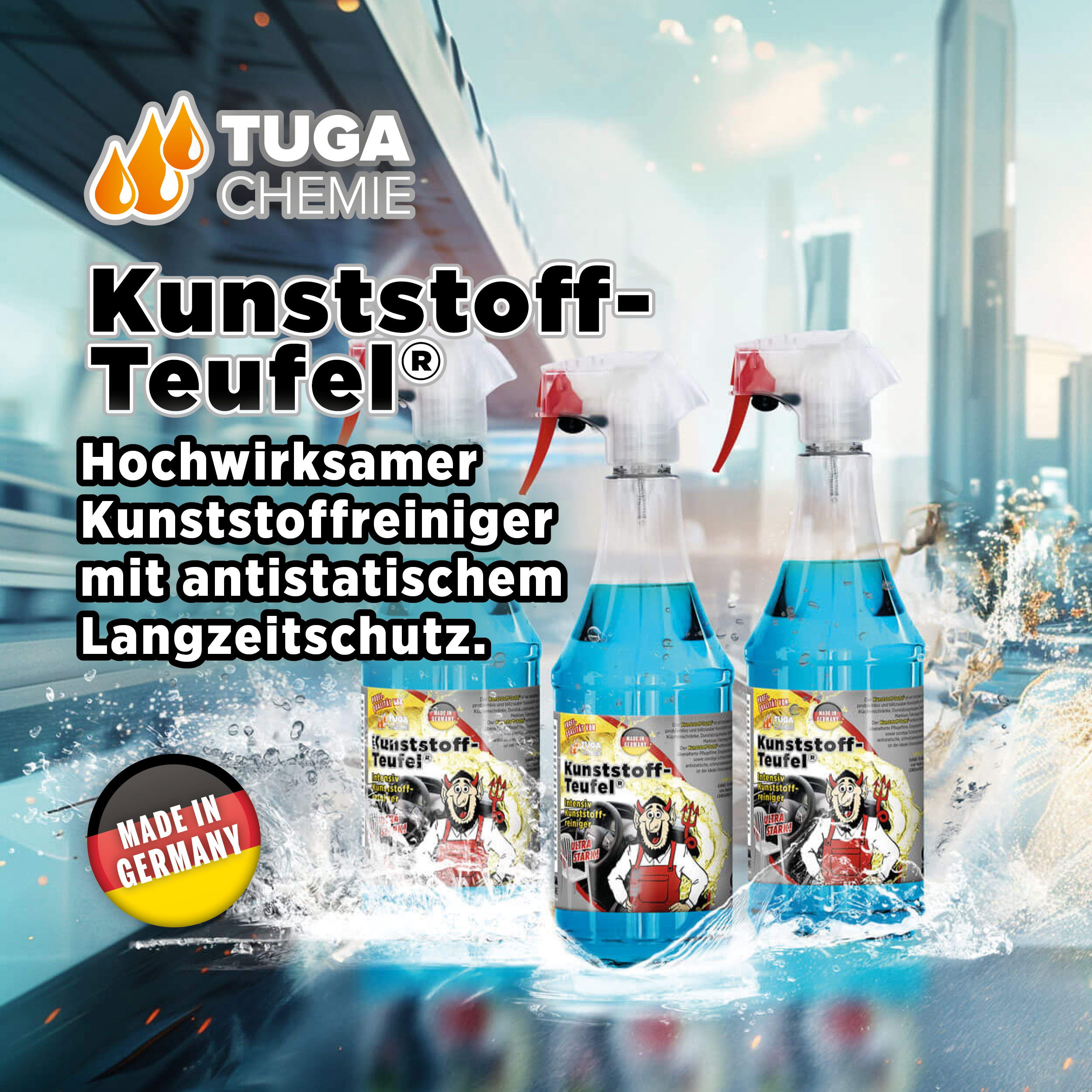Tuga Chemie - Kunststoff-Teufel (Entfernt (fast) alles auf Kunststoff) 1L Spraydose