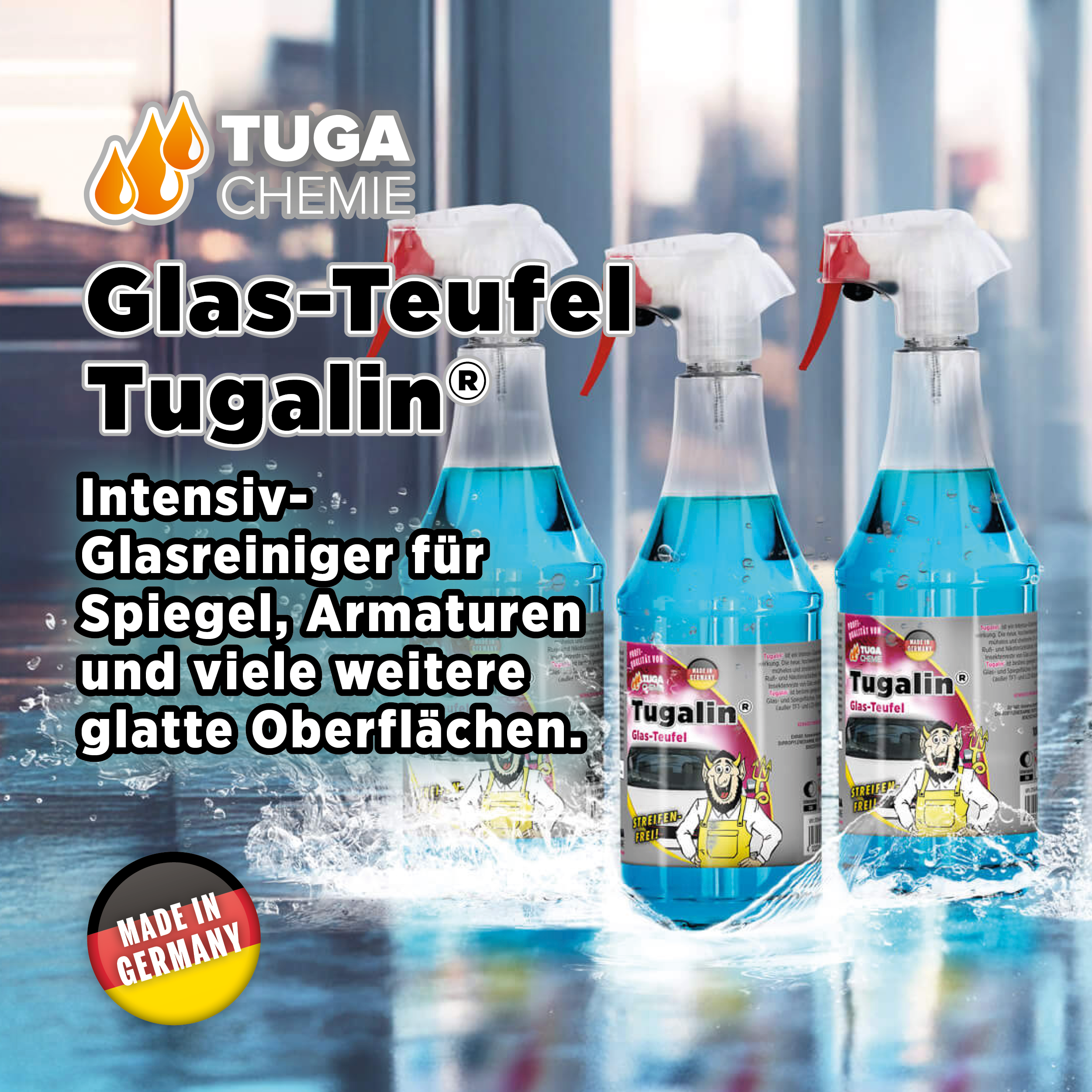 Tuga Chemie - Tugalin Nano (Glasreiniger mit Langzeitwirkung) 1L Spraydose
