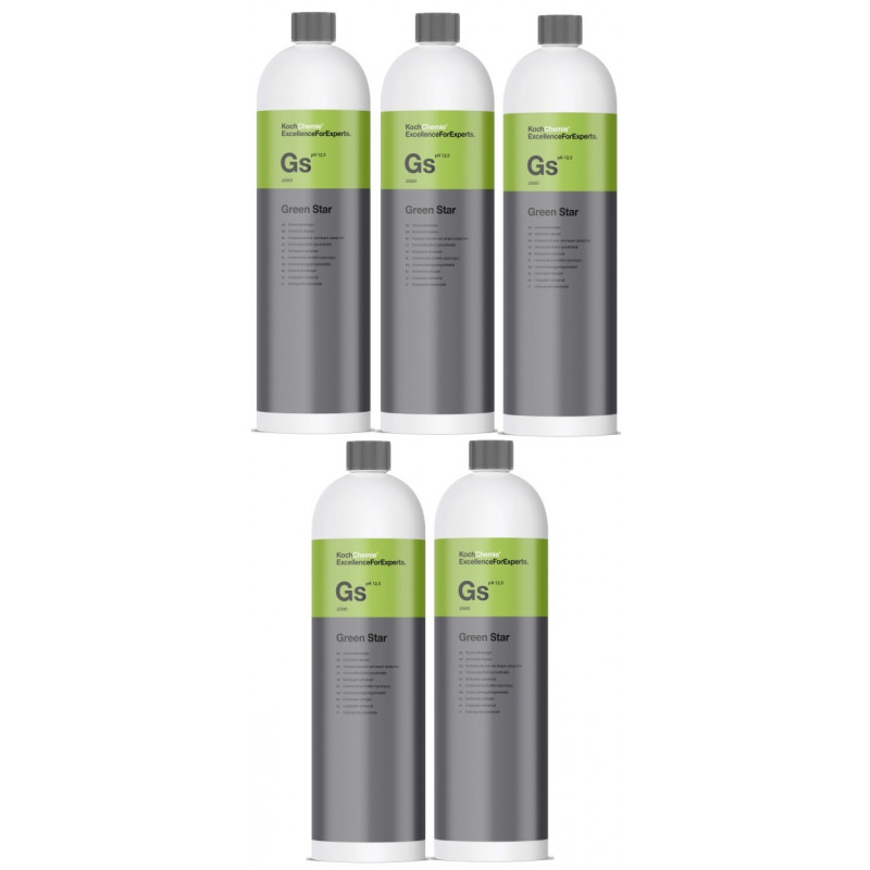 Koch-Chemie Green Star Universalreiniger 5x 1l = 5 Liter - Kaltreiniger/  Reinigung - Motorpflege & Wäsche - Pflege & Wartung 
