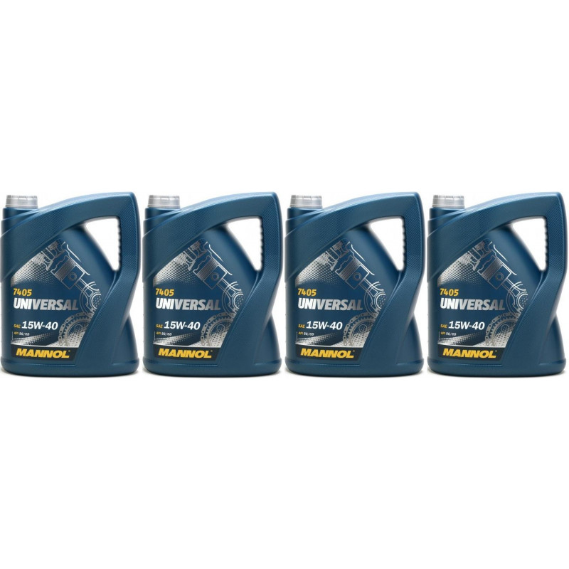 Mannol Universal 15W-40 Motoröl 4x 5 = 20 Liter - SAE 15W-40 - PKW ...