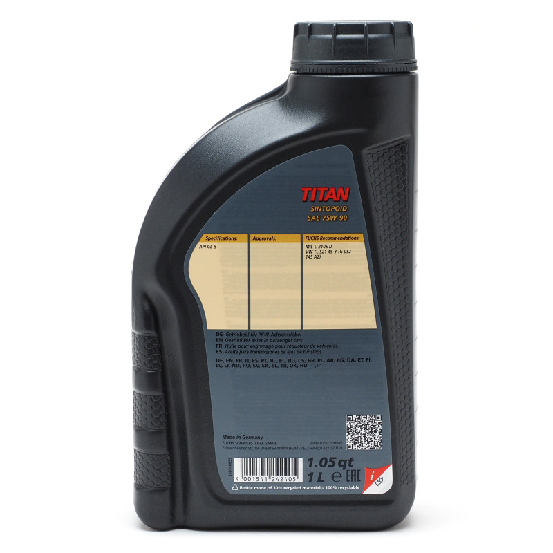 FUCHS TITAN Sintopoid 75W-90 Getriebeöl 1l - SAE 75W-90 - Getriebeöl ...