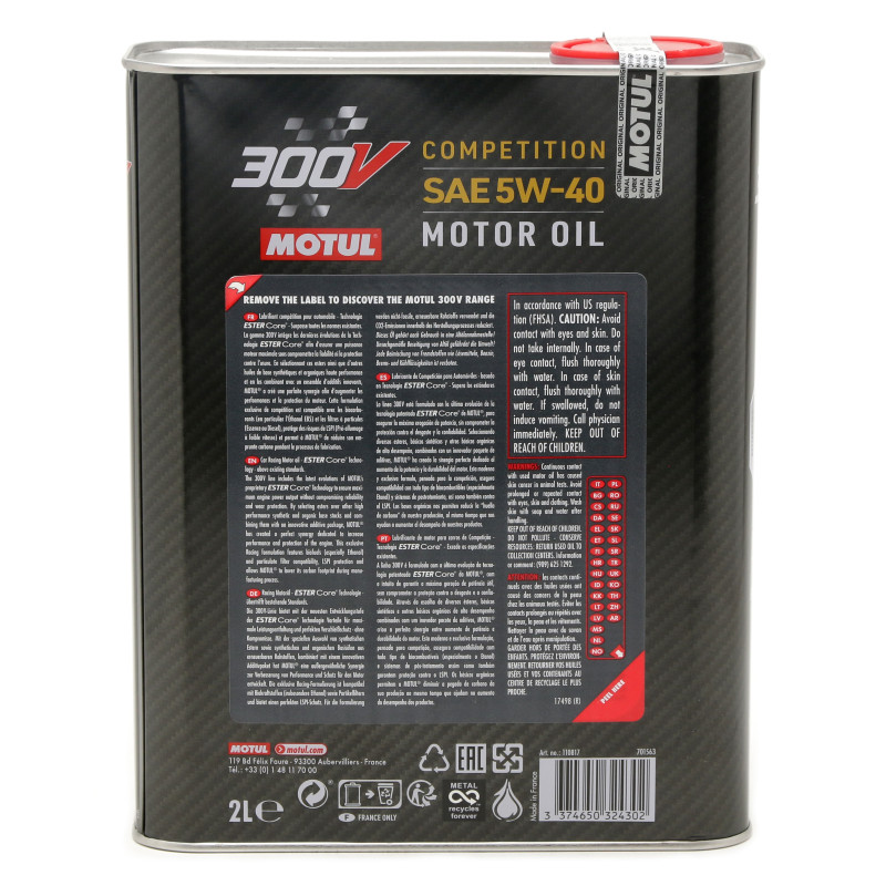 Motul 300V Competition 5W-40 Racing Motoröl 2l - Öl Marken - Öle