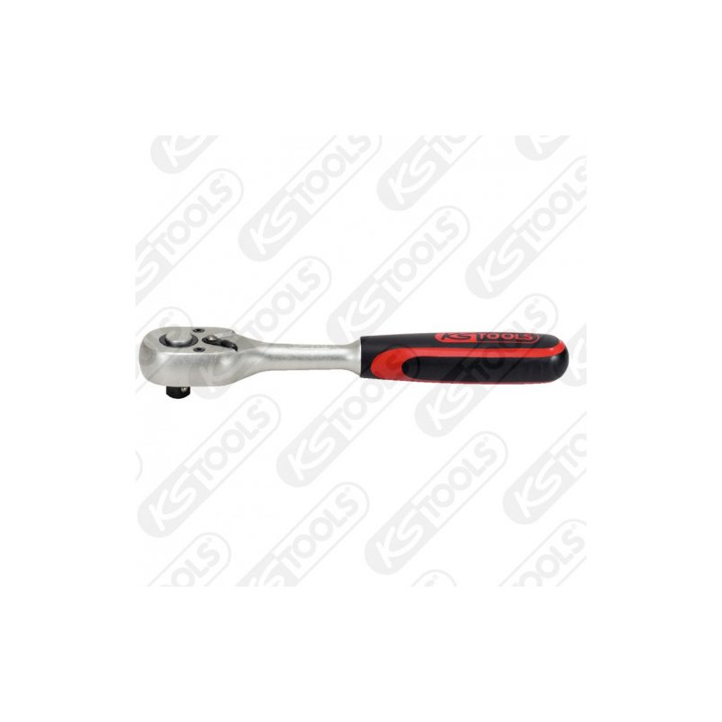 KS Tools 918.1490 1/4″ Knarre – Umschaltbar, 72 Zähne, Mit Kunststoffgriff, Verchromt