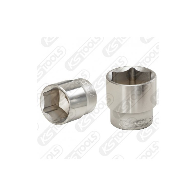 KS Tools Stecknuss 1/2 Zoll, 20 Mm – Aus Chrom-Vanadium-Stahl, Satiniert Verchromt, Für Handbetrieb