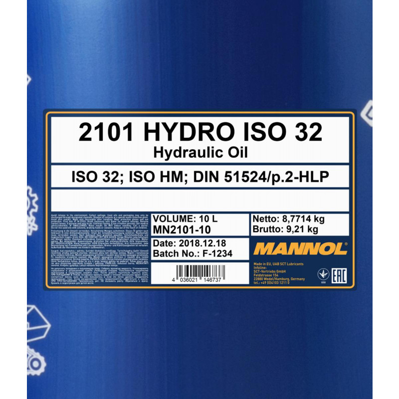 MANNOL Hydrauliköl Hydro HLP ISO 32 10l Kanister - Hydrauliköle - Mannol -  Öl Marken - Öle 