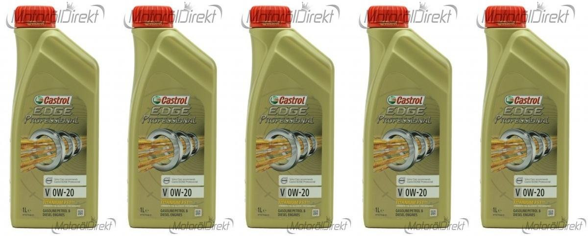Castrol Edge Professional Fluid Titanium V 0W-20 Motoröl 5x 1l = 5 ...