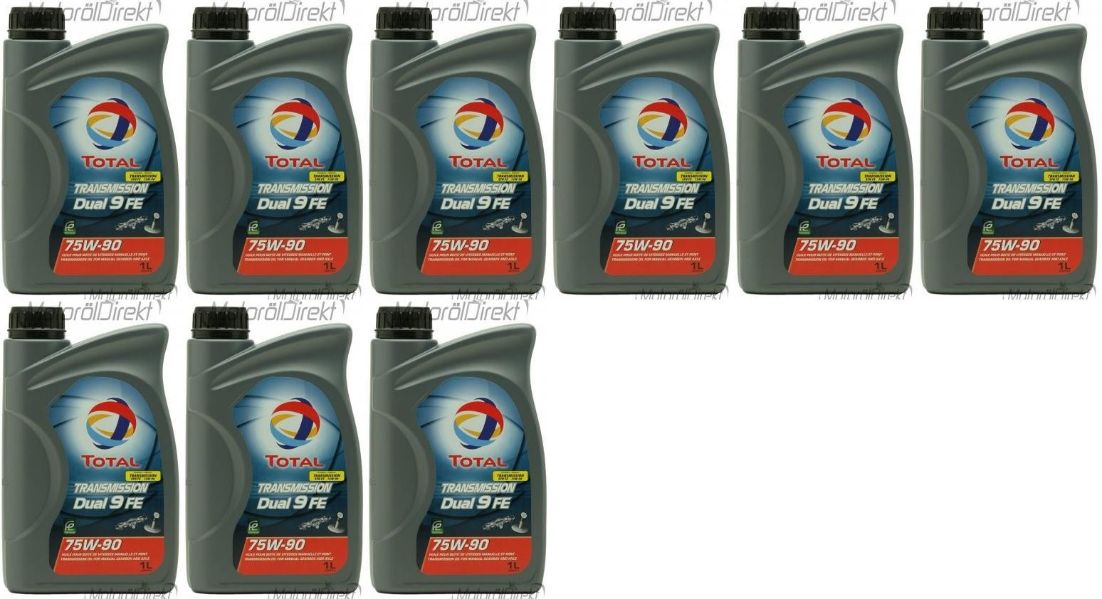 Total Transmission Dual 9 FE 75W-90 Schaltgetriebeöl 9x 1l = 9 Liter ...