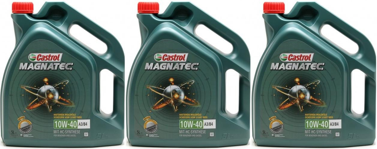 Castrol Magnatec 10W-40 A3/B4 Diesel & Benziner Motoröl 3x 5 = 15 Liter ...