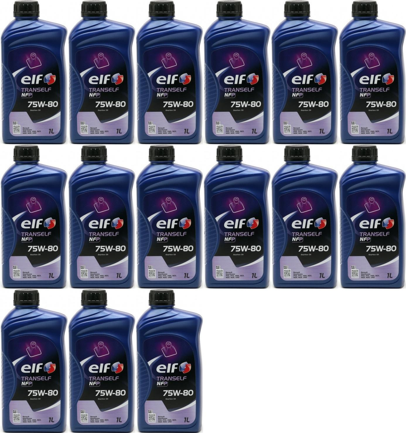 Elf Tranself NFP 75W-80 Schaltgetriebeöl 15x 1l = 15 Liter - SAE 75W-80 ...
