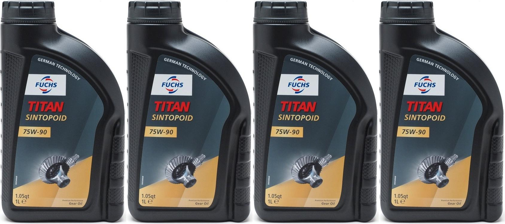 FUCHS TITAN Sintopoid 75W-90 Getriebeöl 4x 1l = 4 Liter - SAE 75W-90 ...