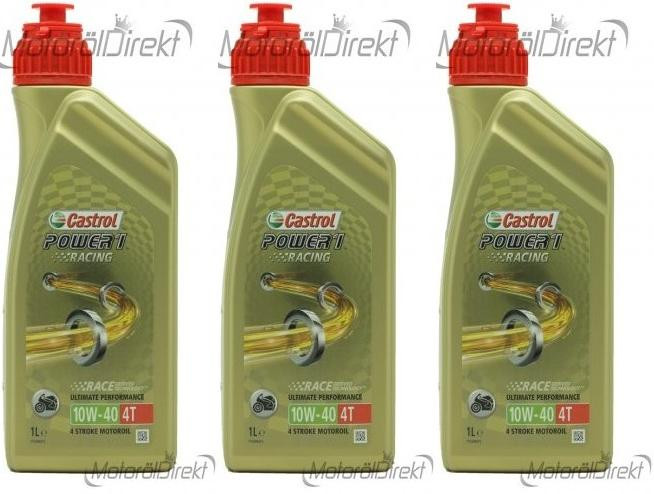 Castrol Power 1 Ultimate 10W-50 Motorrad 4T Racing Motoröl – 2x1 Liter, API SN, JASO MA2 Castrol Power 1 Ultimate 10W-50 Motorrad 4T Racing Motoröl – 2x1 Liter, API SN, JASO MA2