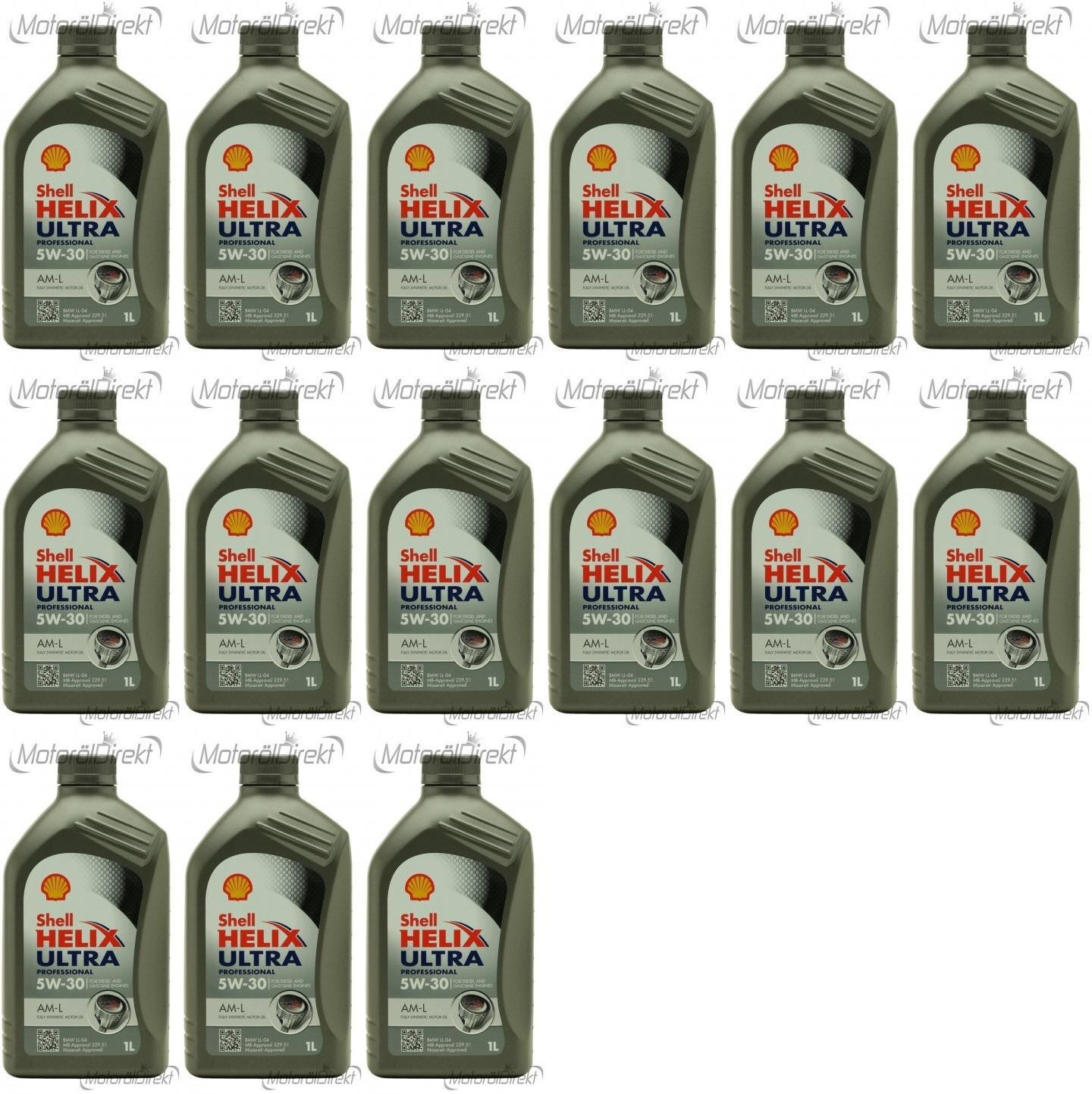 Shell Helix Ultra Professional AM-L 5W-30 Motoröl 15x 1l = 15 Liter ...