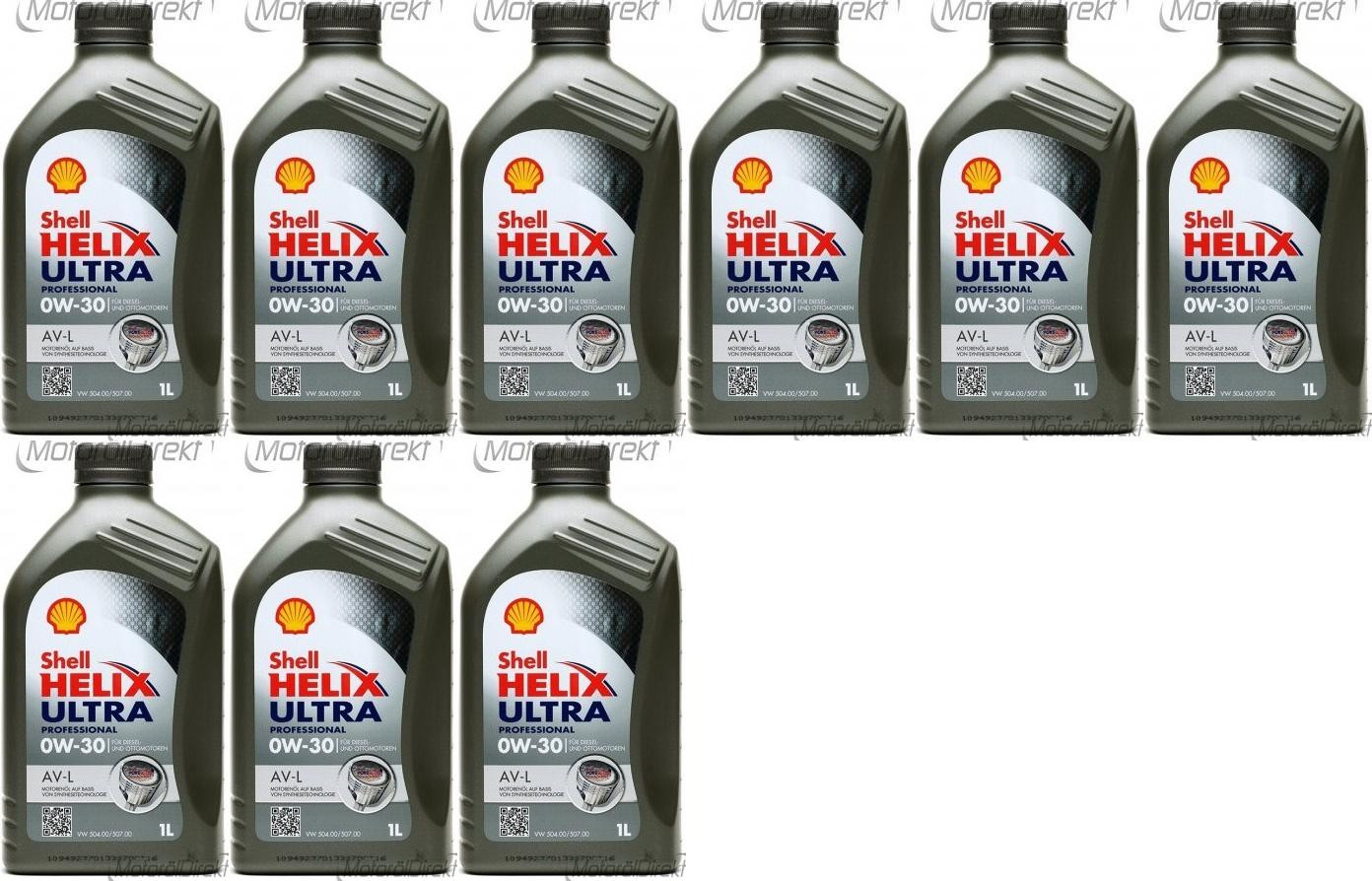 Shell Helix Ultra Professional AV-L 0W-30 PKW-Motoröl 9x 1l = 9 Liter ...