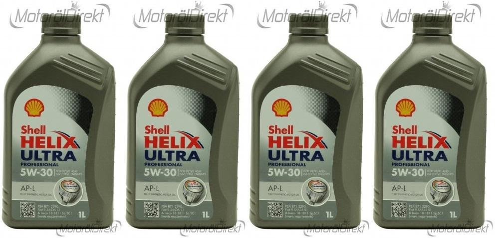 Shell Helix Ultra Professional AP-L 5W-30 Motoröl 4x 1l = 4 Liter - SAE ...