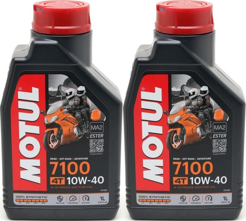 Motul 7100 ester 10W-40 4T Motorrad Motoröl 2x 1l = 2 Liter - 4T SAE ...