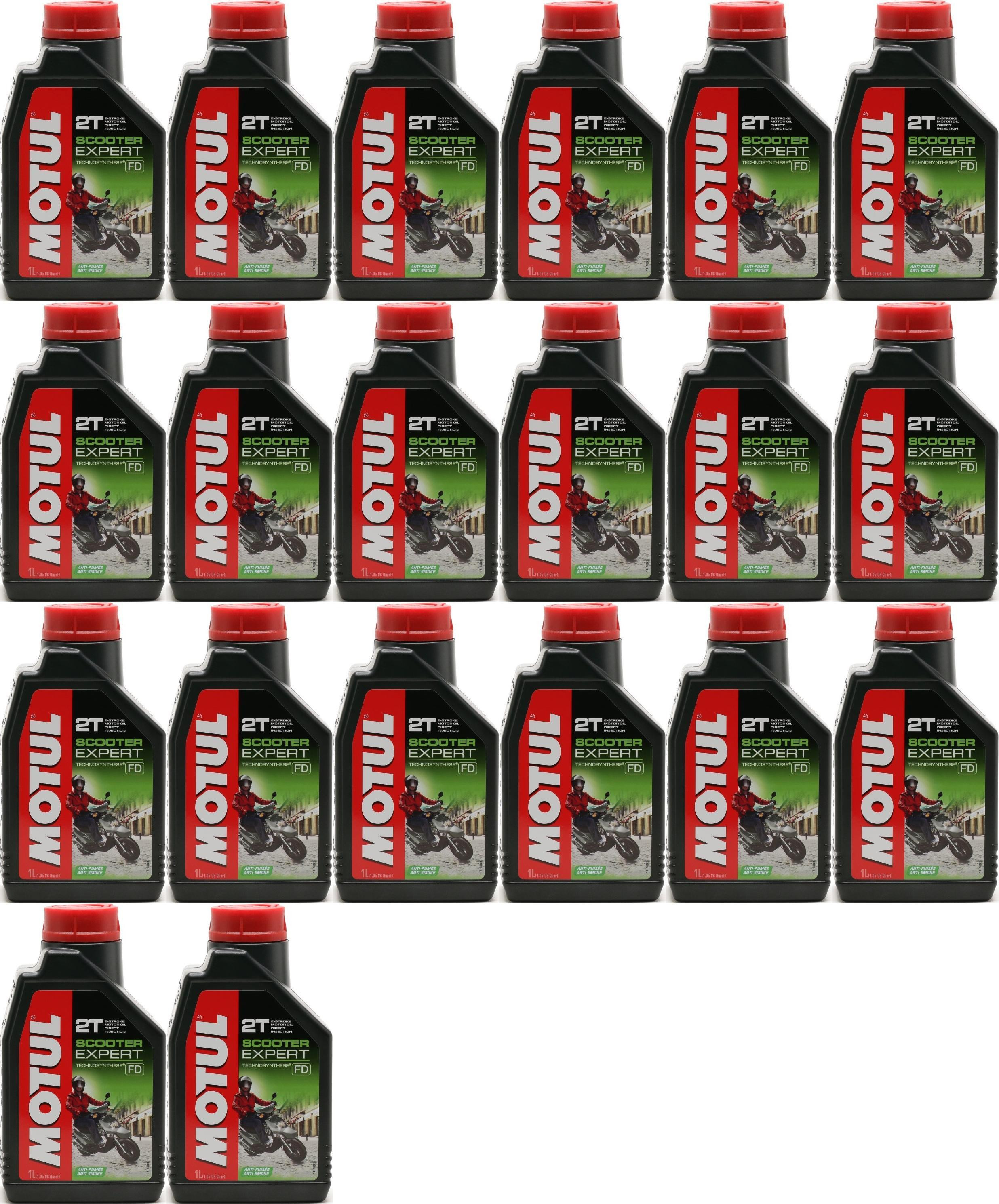 Motul Scooter Expert 2T teilsynthetisches Motorrad Motoröl 20x 1l = 20 ...