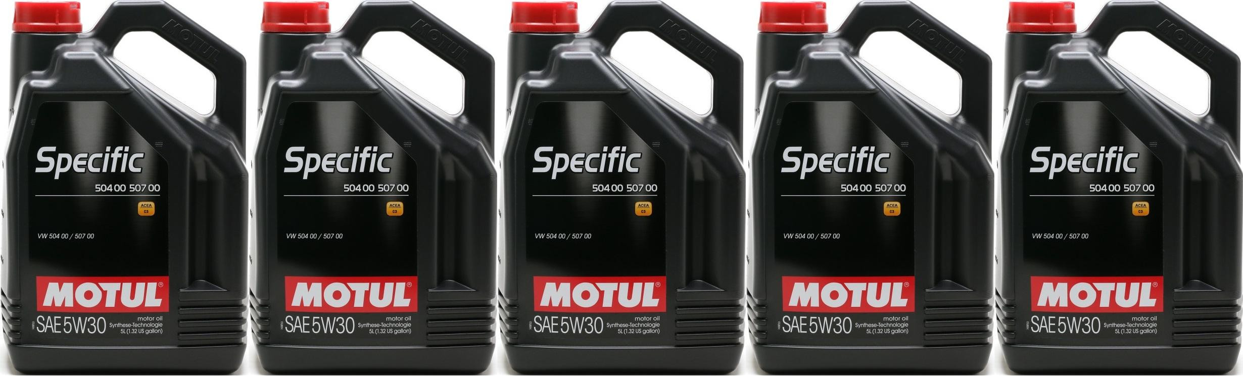 Motul Specific 5W-30 VW 504 00 - VW 507 00 Motoröl 5x 5 = 25 Liter ...