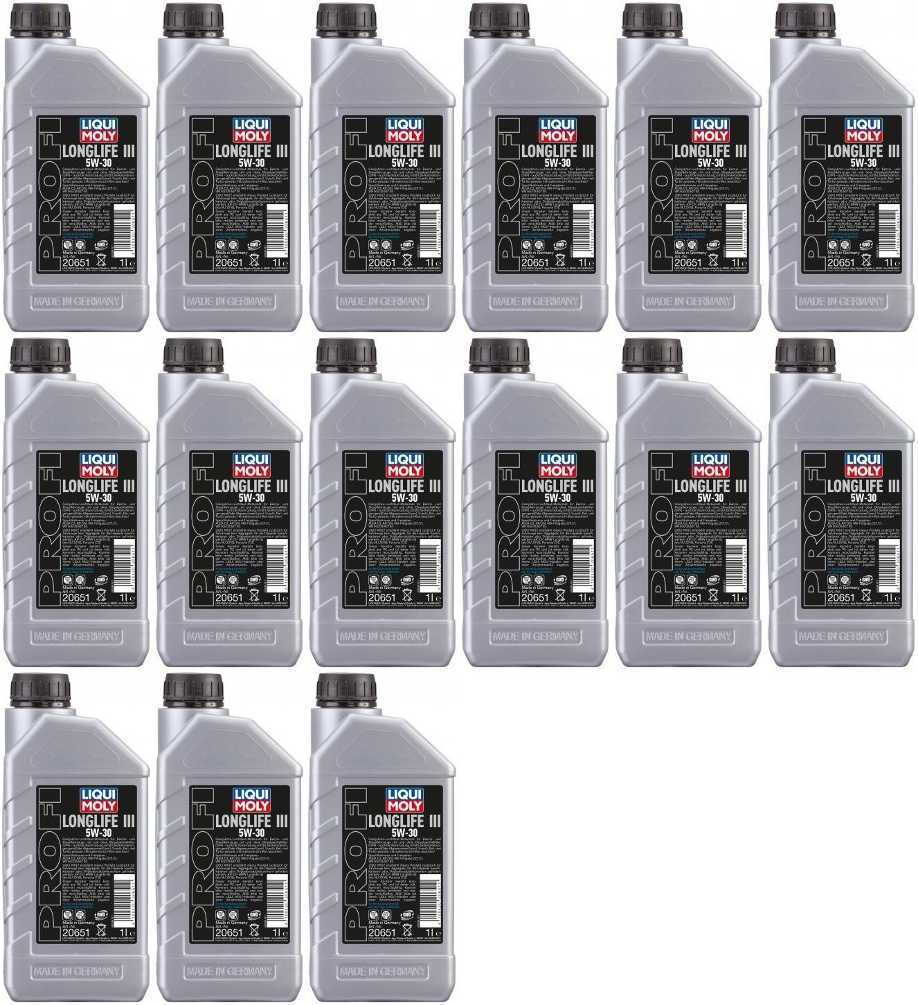 Liqui Moly 20651 Profi Longlife III 5W-30 Motoröl 15x 1l = 15 Liter ...