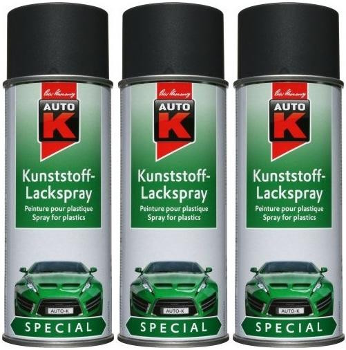 Auto-K Special Kunststoff-Lackspray anthrazit, 3x 400 Milliliter ...