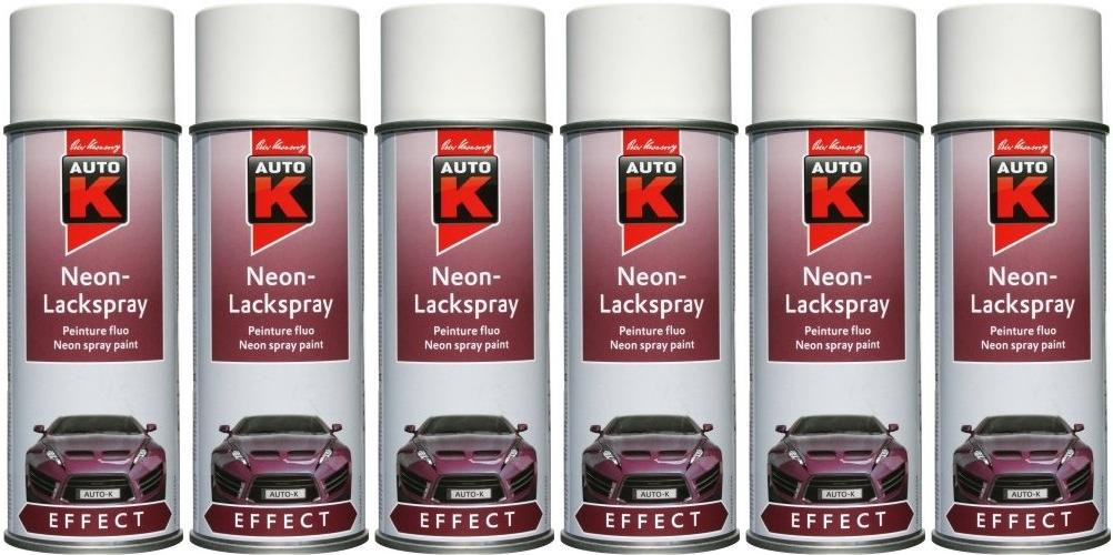 Auto-K Effect Neon-Lackspray weiß, 6x 400 Milliliter - Lackspraydosen ...