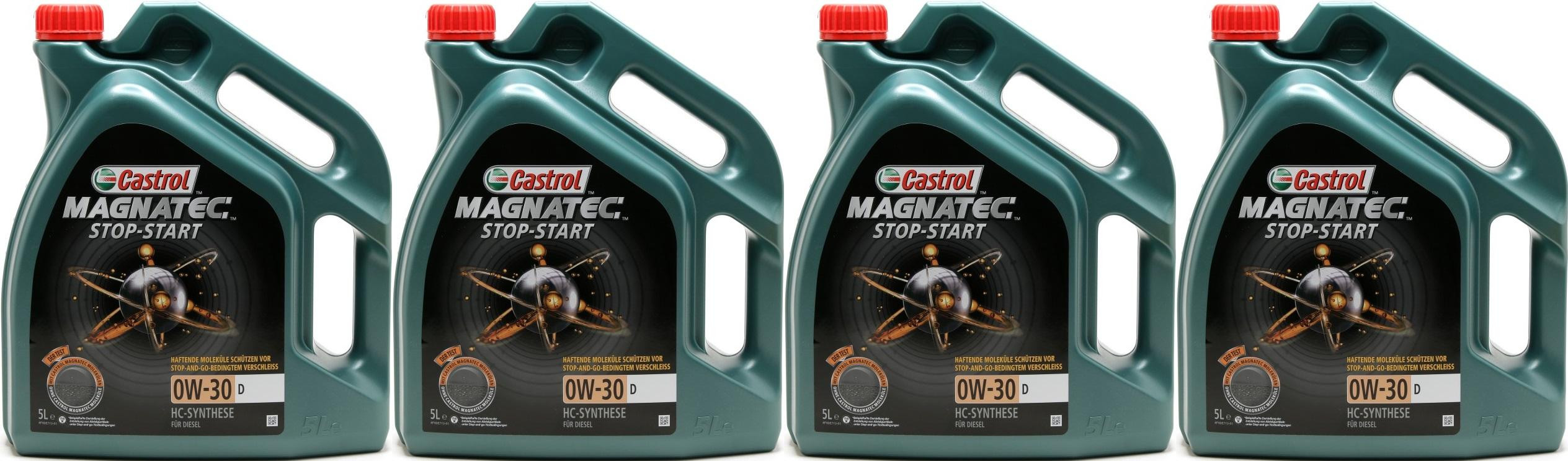 Castrol Magnatec Stop-Start 0W-30 D (Ford WSS-M2C950-A) 4x 5 = 20 Liter ...