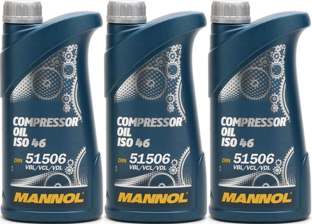 MANNOL Compressor Oil ISO 46 3x 1l = 3 Liter - Kompressorenöle - Mannol ...