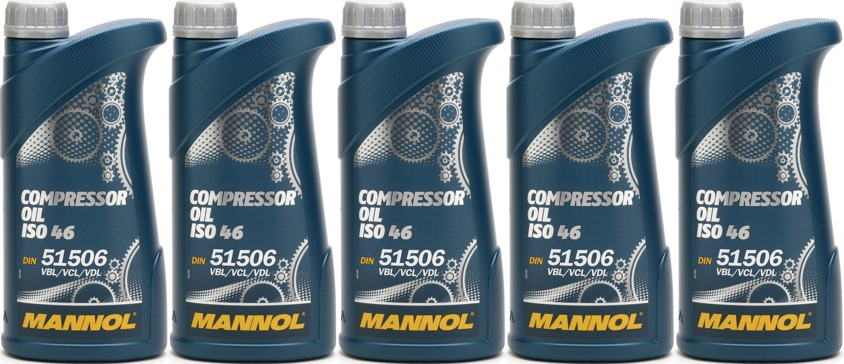 MANNOL Compressor Oil ISO 46 5x 1l = 5 Liter - Kompressorenöle - Mannol ...