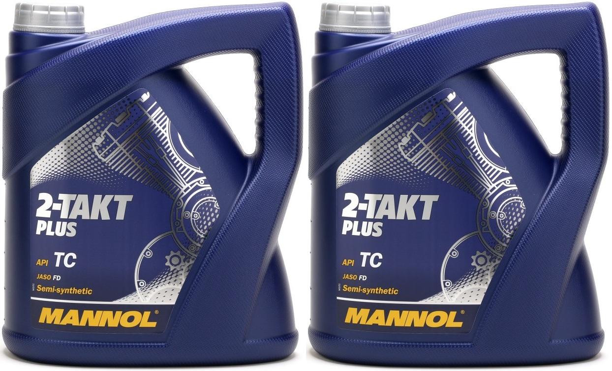 MANNOL 2-Takt Plus teilsynthetisches Motorrad Motoröl 2x 4l = 8 Liter ...