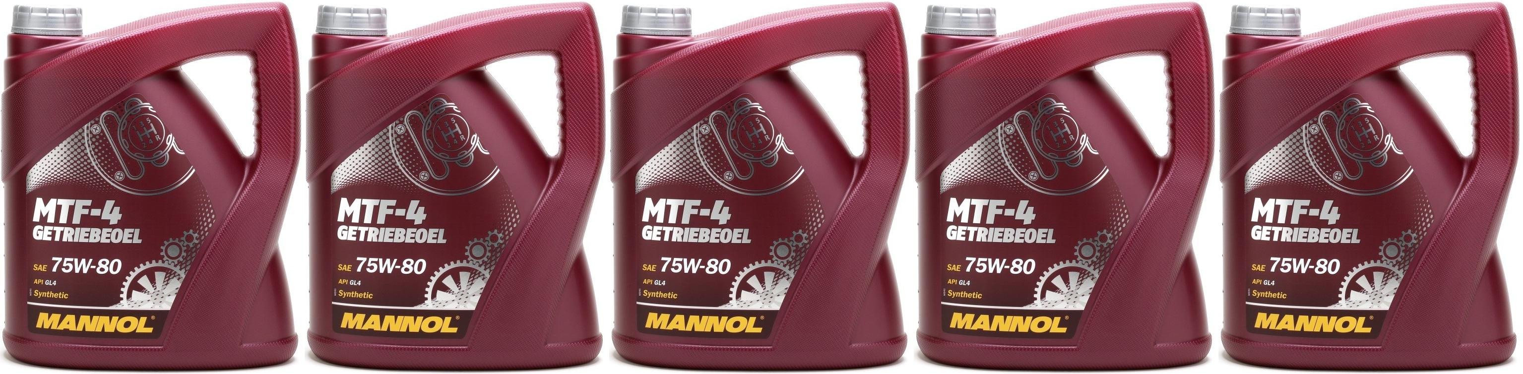MANNOL MTF-4 Getriebeoel 75W-80 API GL-4 5x 4l = 20 Liter ...