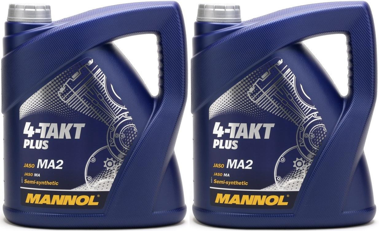 MANNOL 4-Takt Plus 10W-40 Motorrad Motoröl 2x 4l = 8 Liter - Motorenöle ...