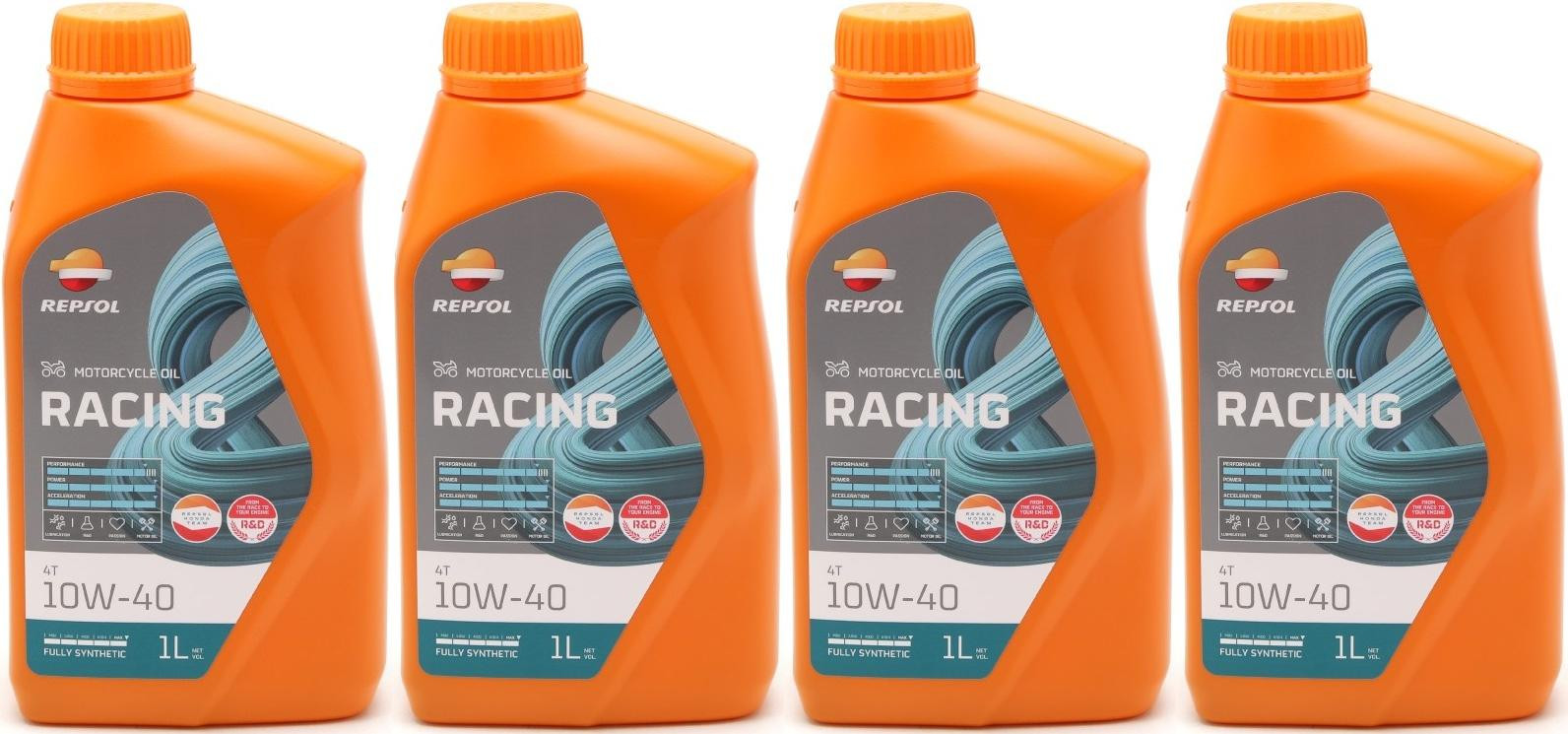 Repsol Motorrad Motoröl MOTO RACING 4T 10W40 1 Liter 4x 1l = 4 Liter ...