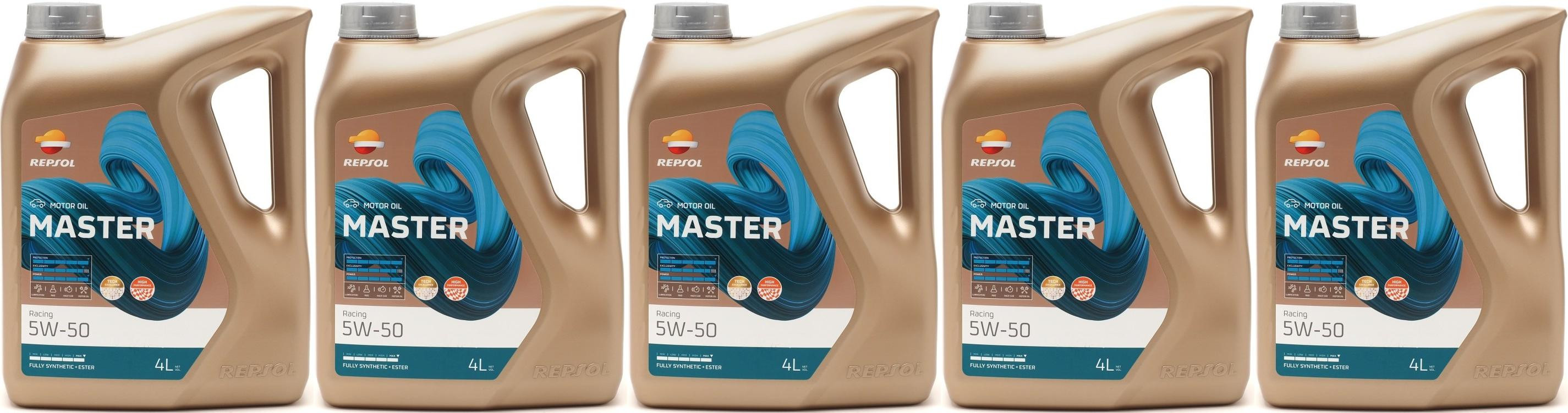 Repsol Motoröl Master Racing 5W50 5x 4l = 20 Liter - Repsol - Öl Marken ...